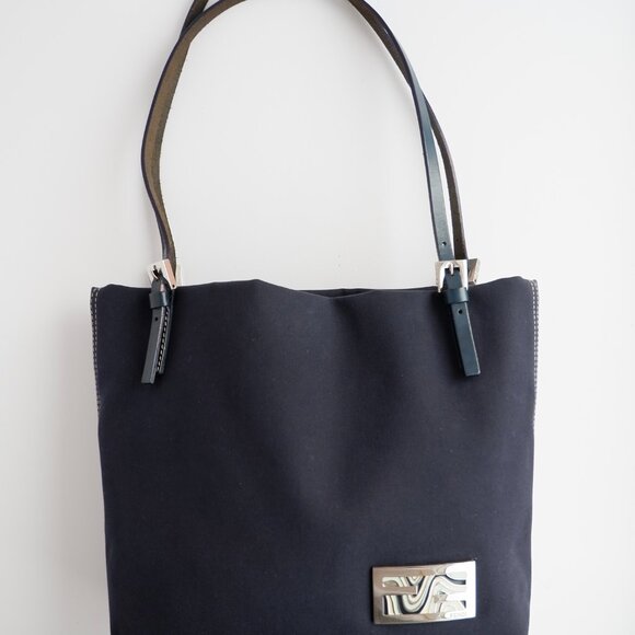 Authentic Preowned Fendi Navy Canvas FF Logo Tote Bag - Picture 15 of 15